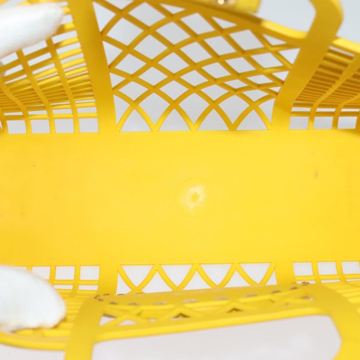 Fendi Fendi FF Logo Stamp Basket Tote PVC Small Geel