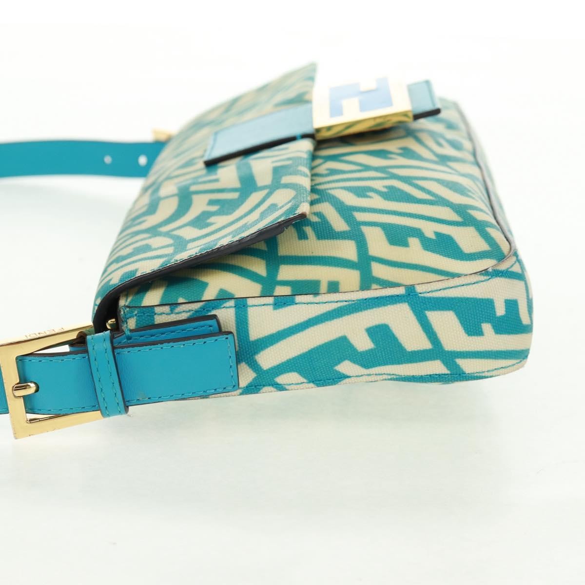 Fendi Fendi Baguette 1997 Bag Vertigo Zucca Coated Canvas Blauw