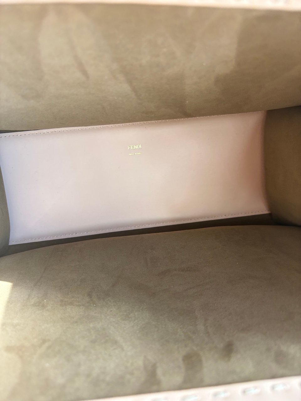 Fendi Sunshine Shopper Tote Whipstitch Leather Medium Roze