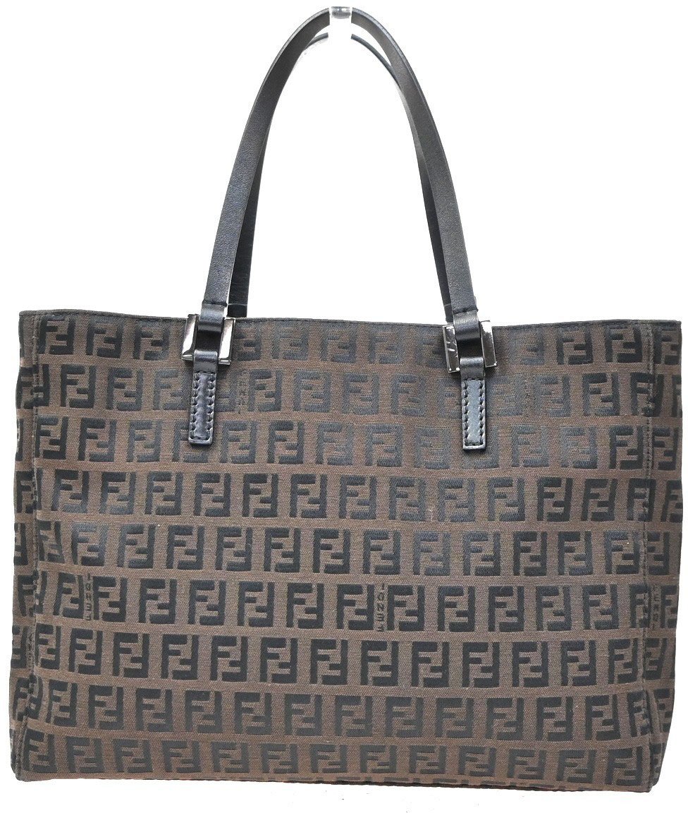 Fendi Fendi Vintage Shopping Tote Zucchino Canvas Small Bruin