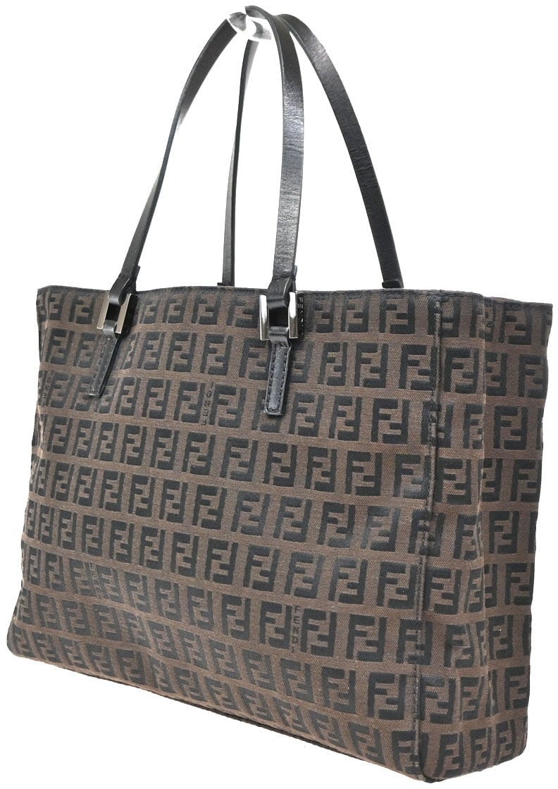 Fendi Fendi Vintage Shopping Tote Zucchino Canvas Small Bruin