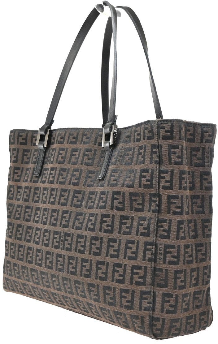 Fendi Fendi Vintage Shopping Tote Zucchino Canvas Small Bruin