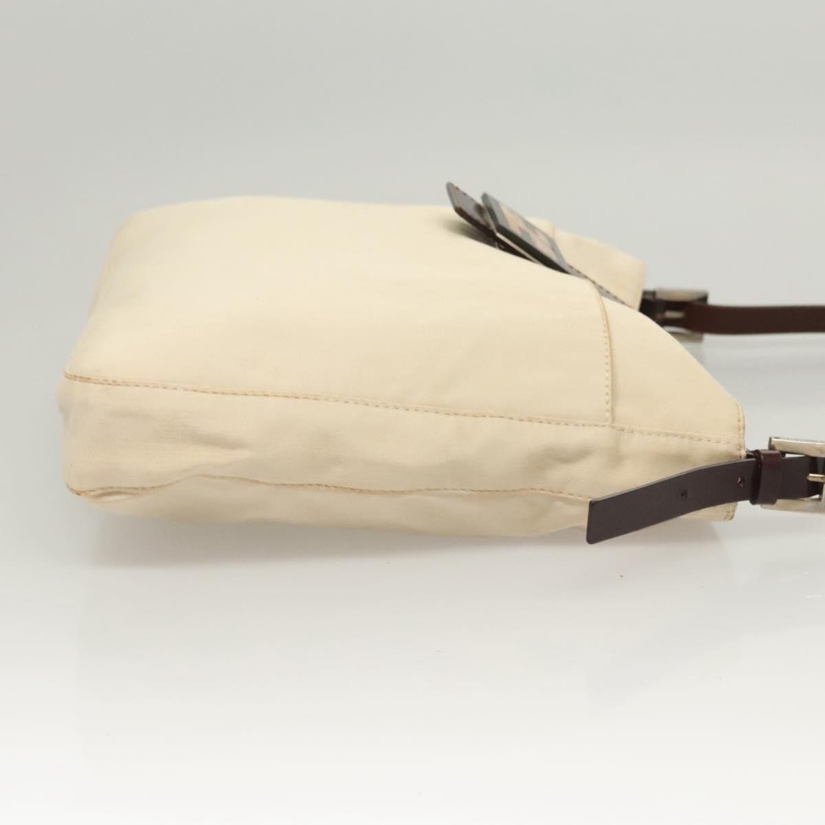 Fendi Fendi Vintage FF Buckle Shoulder Bag Canvas Wit