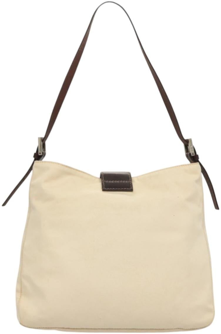 Fendi Fendi Vintage FF Buckle Shoulder Bag Canvas Wit