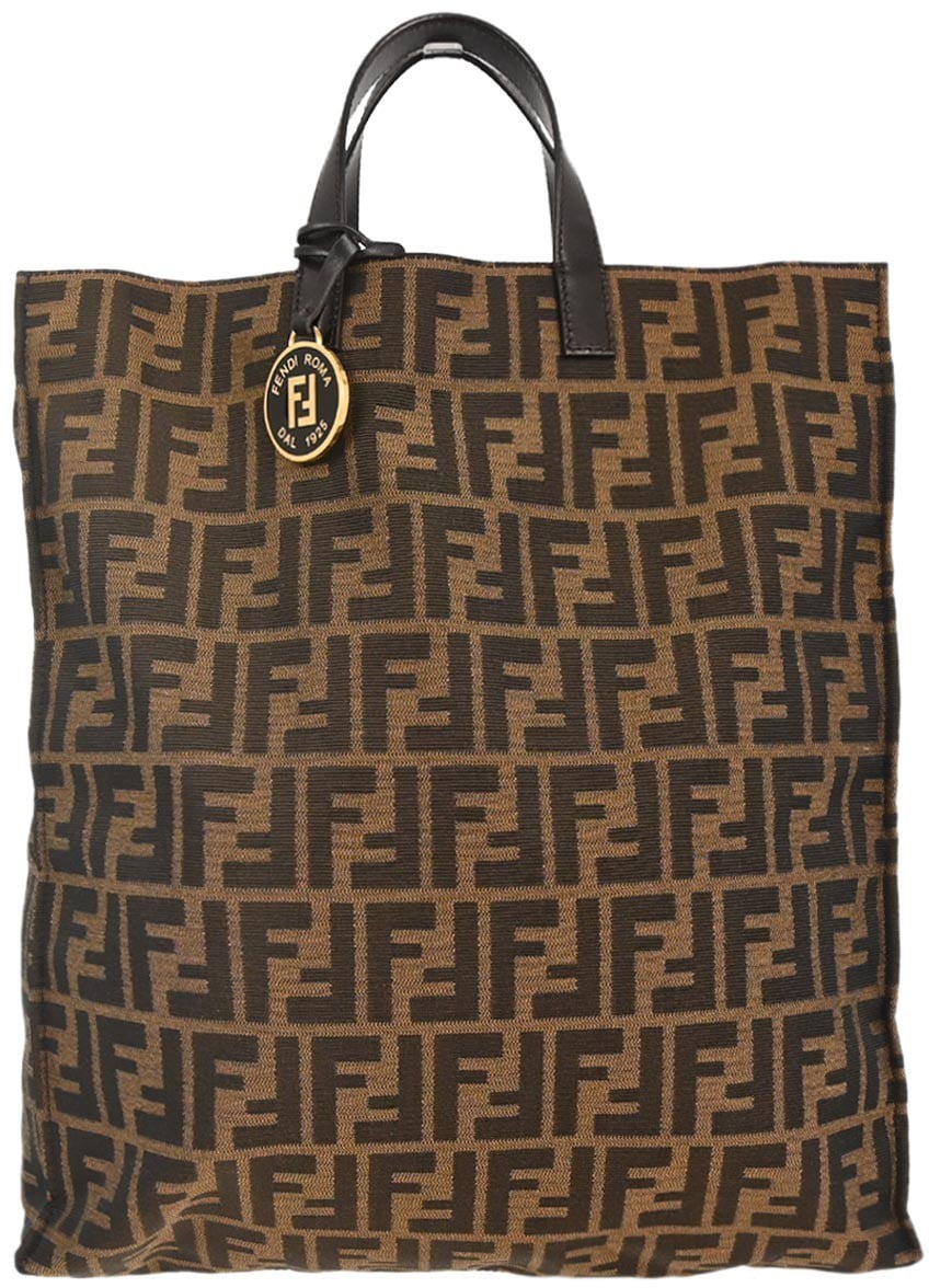 Fendi Fendi Special Shopping Tote Zucca Canvas Large Bruin