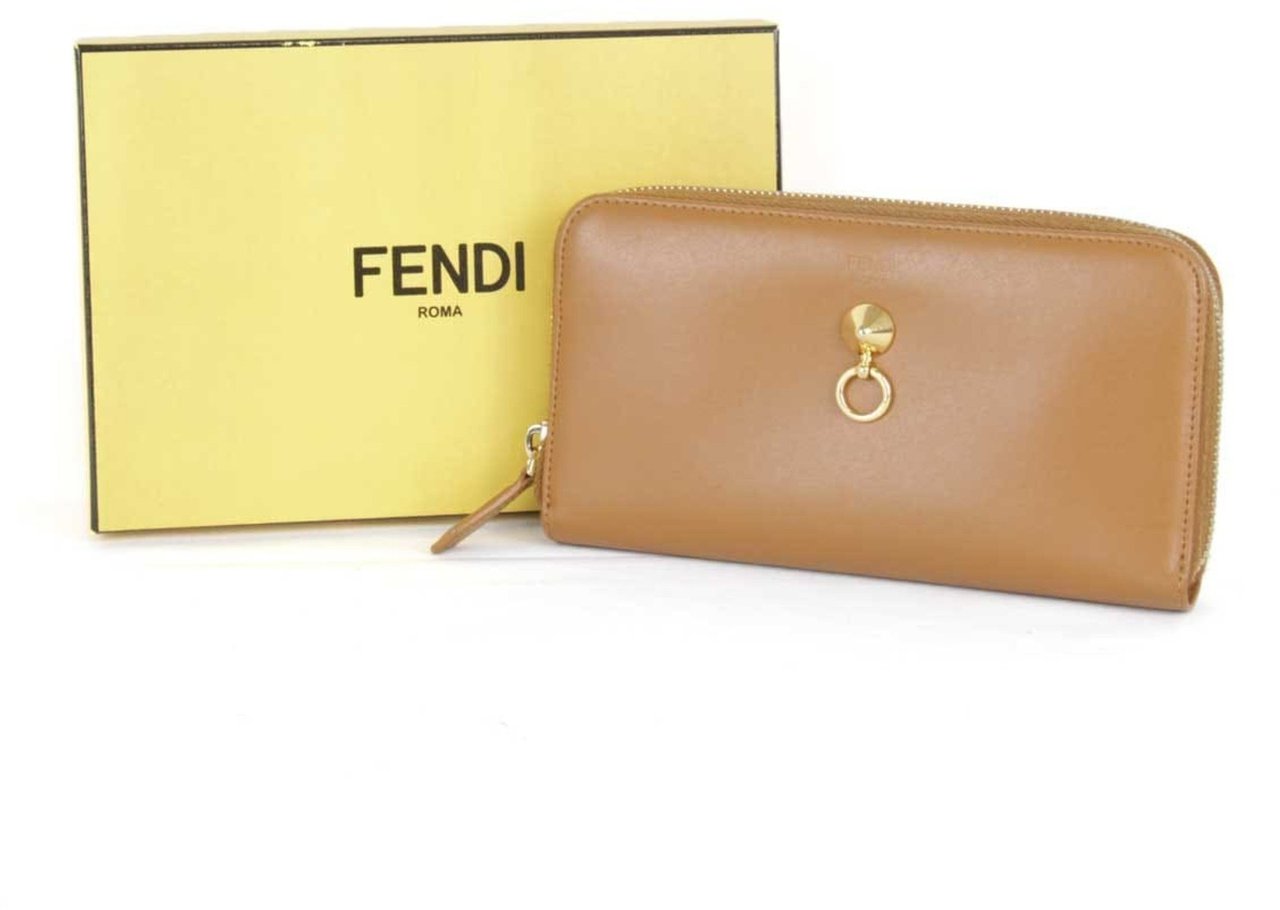 Fendi Dotcom Zip Around Wallet Leather Long Divers