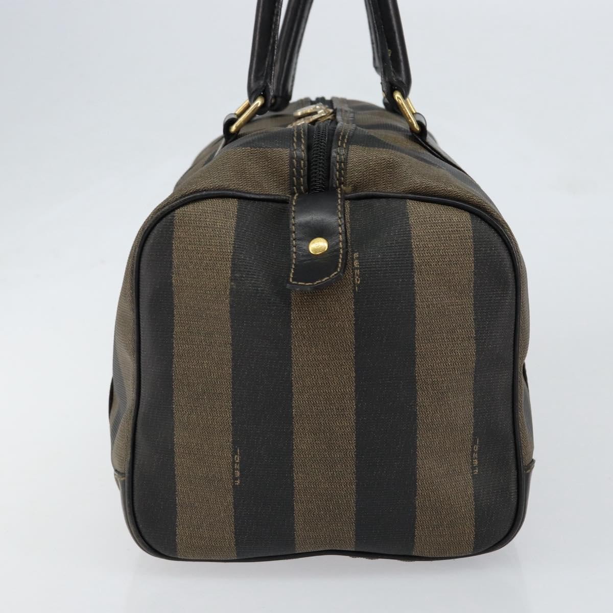 Fendi Fendi Vintage Pequin Boston Bag Coated Canvas Medium Bruin