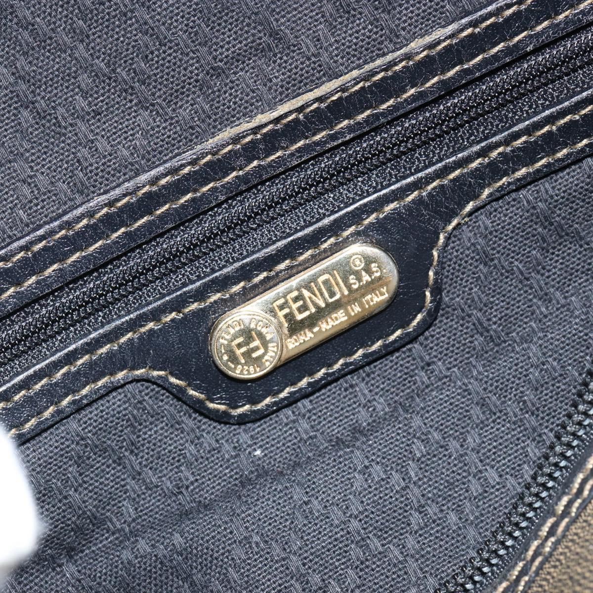 Fendi Fendi Vintage Pequin Boston Bag Coated Canvas Medium Bruin