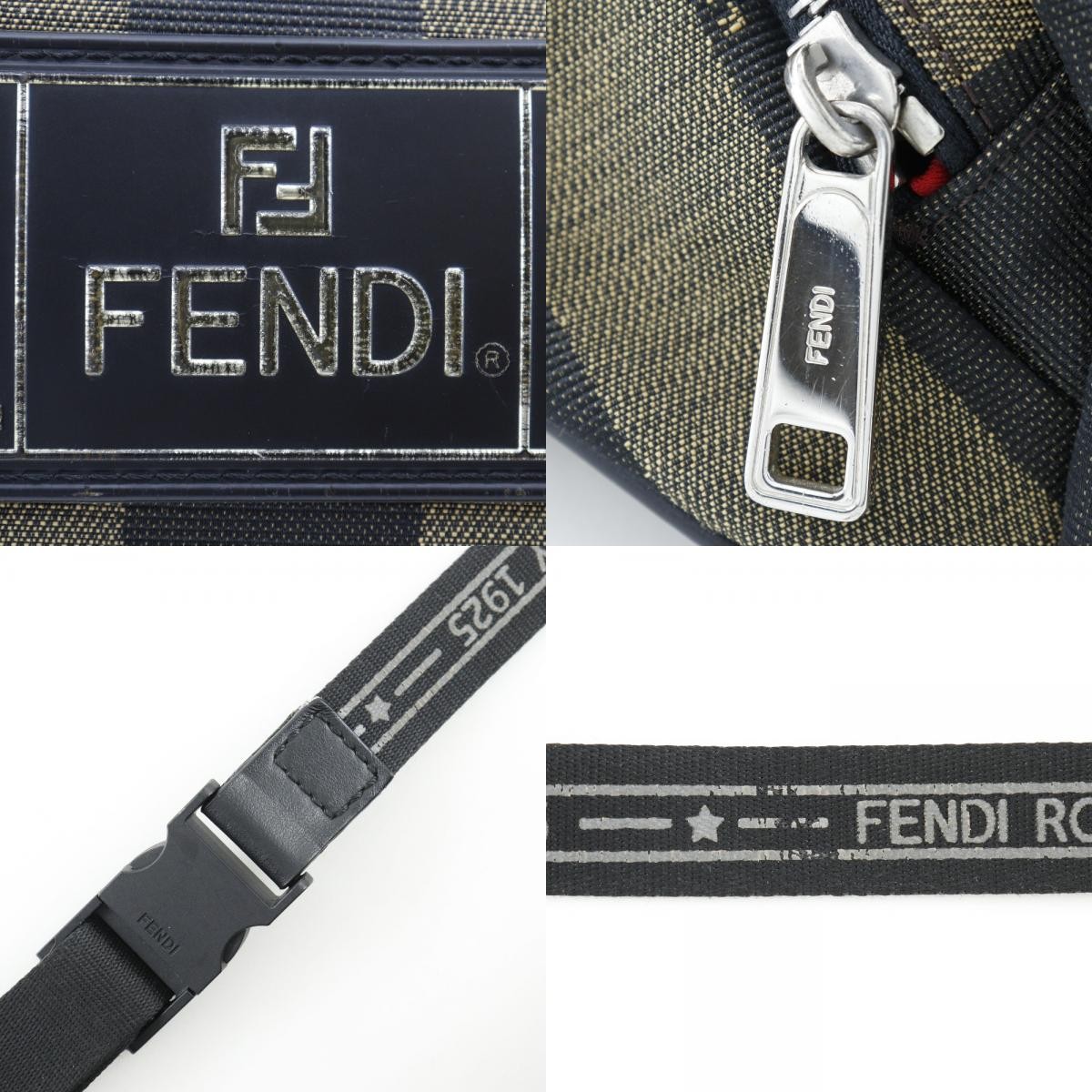 Fendi Fendi Front Pocket Waist Bag Pequin Canvas Bruin
