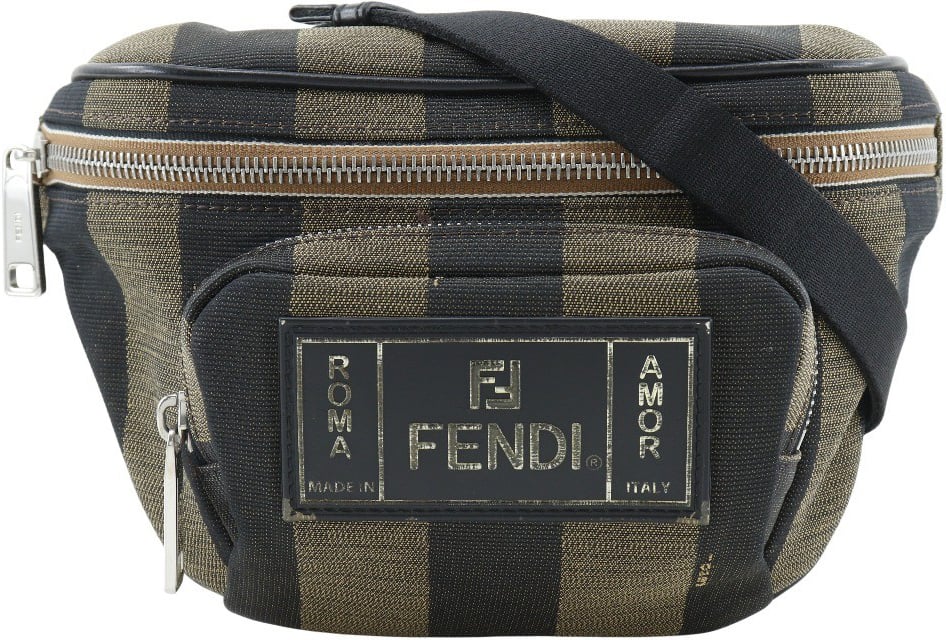 Fendi Fendi Front Pocket Waist Bag Pequin Canvas Bruin