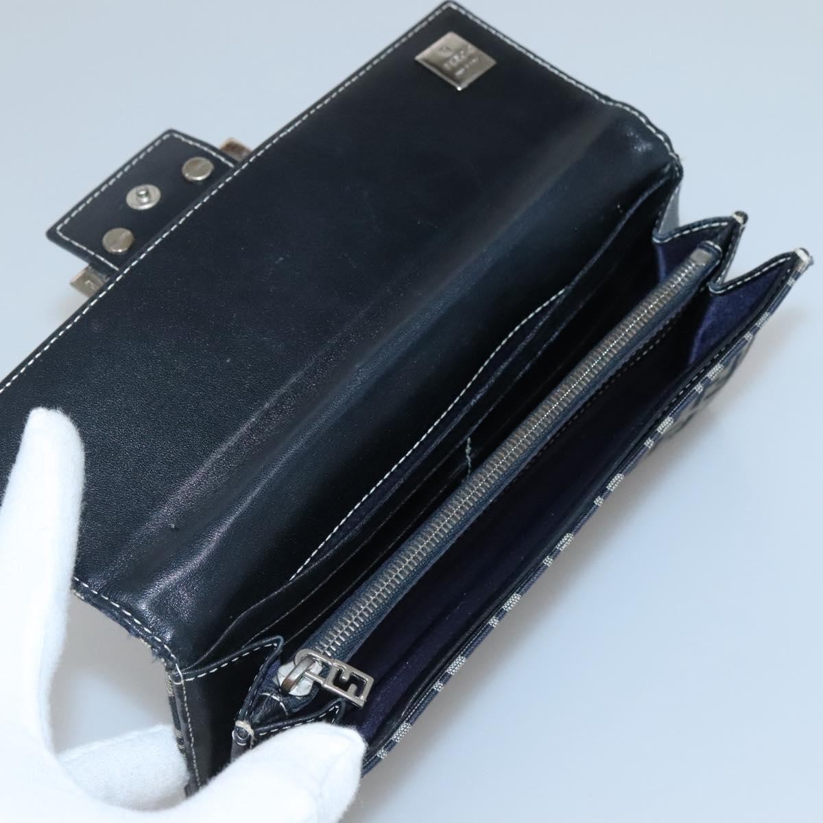 Fendi Fendi FF Continental Wallet Canvas Navy