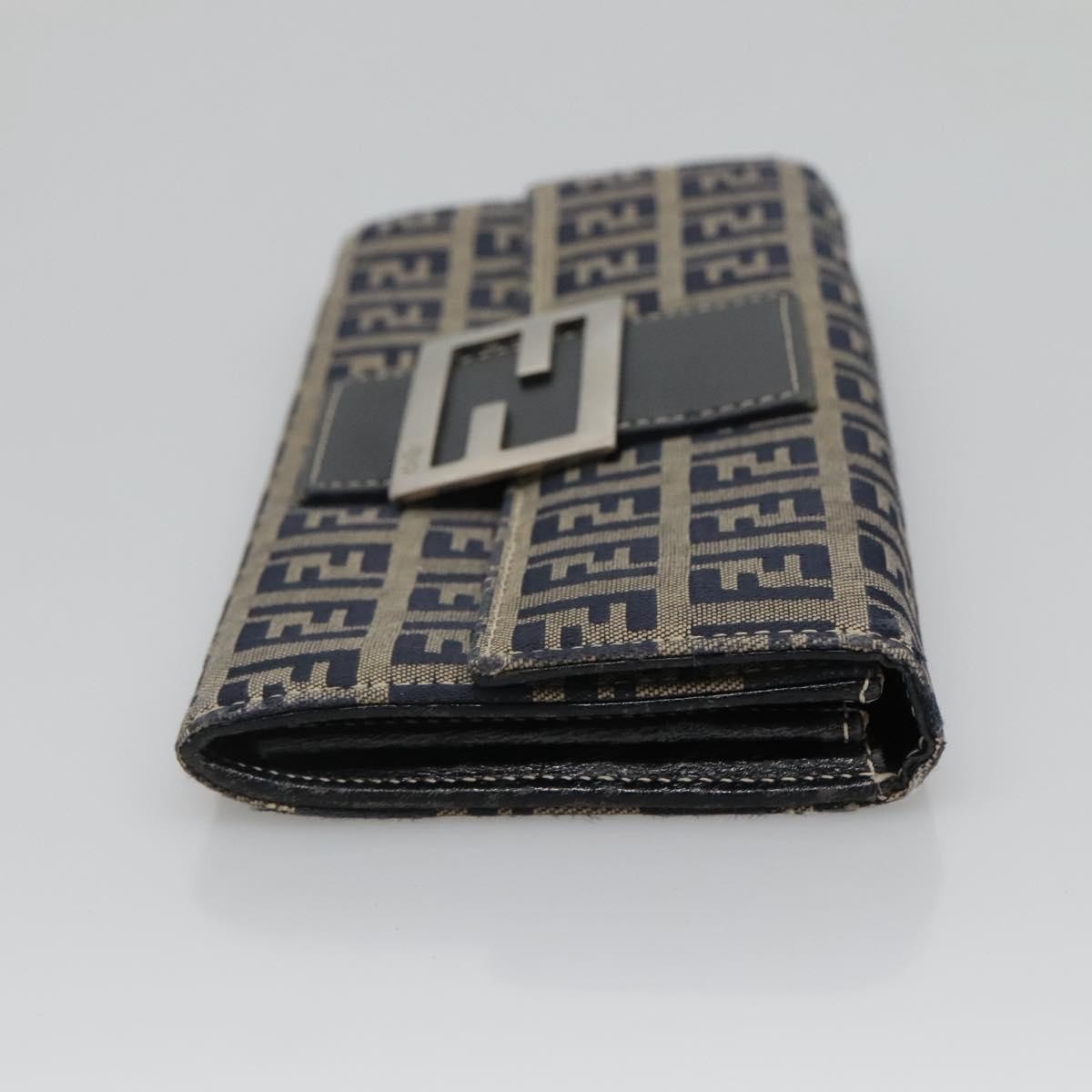 Fendi Fendi FF Continental Wallet Canvas Navy