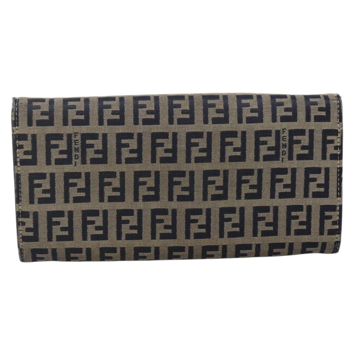 Fendi Fendi FF Continental Wallet Canvas Navy