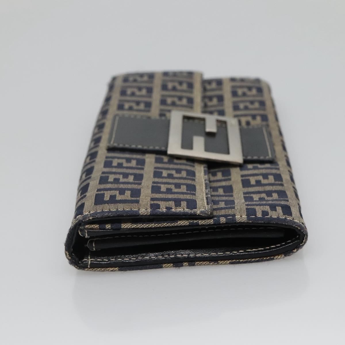 Fendi Fendi FF Continental Wallet Canvas Navy