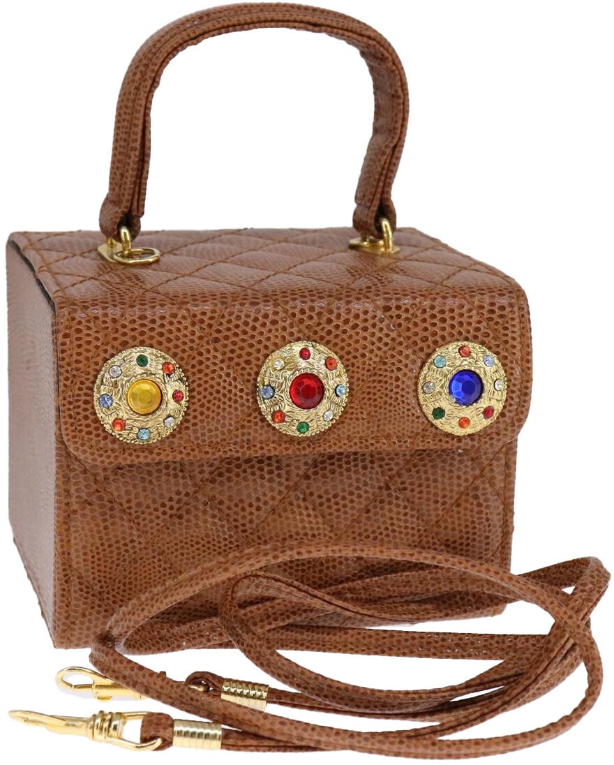 Fendi Fendi Vanity Clutch Leather Bruin