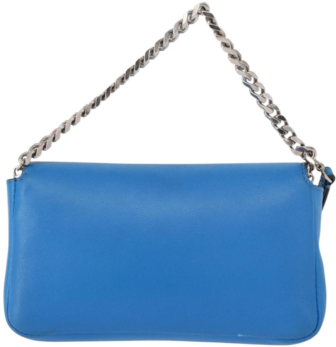 Fendi Fendi Monster Baguette Leather and Fur Micro Blauw