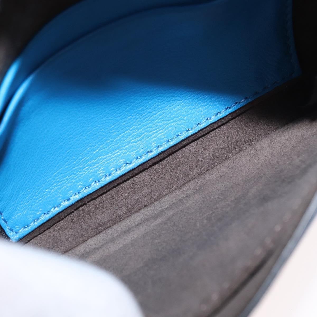 Fendi Fendi Monster Baguette Leather and Fur Micro Blauw