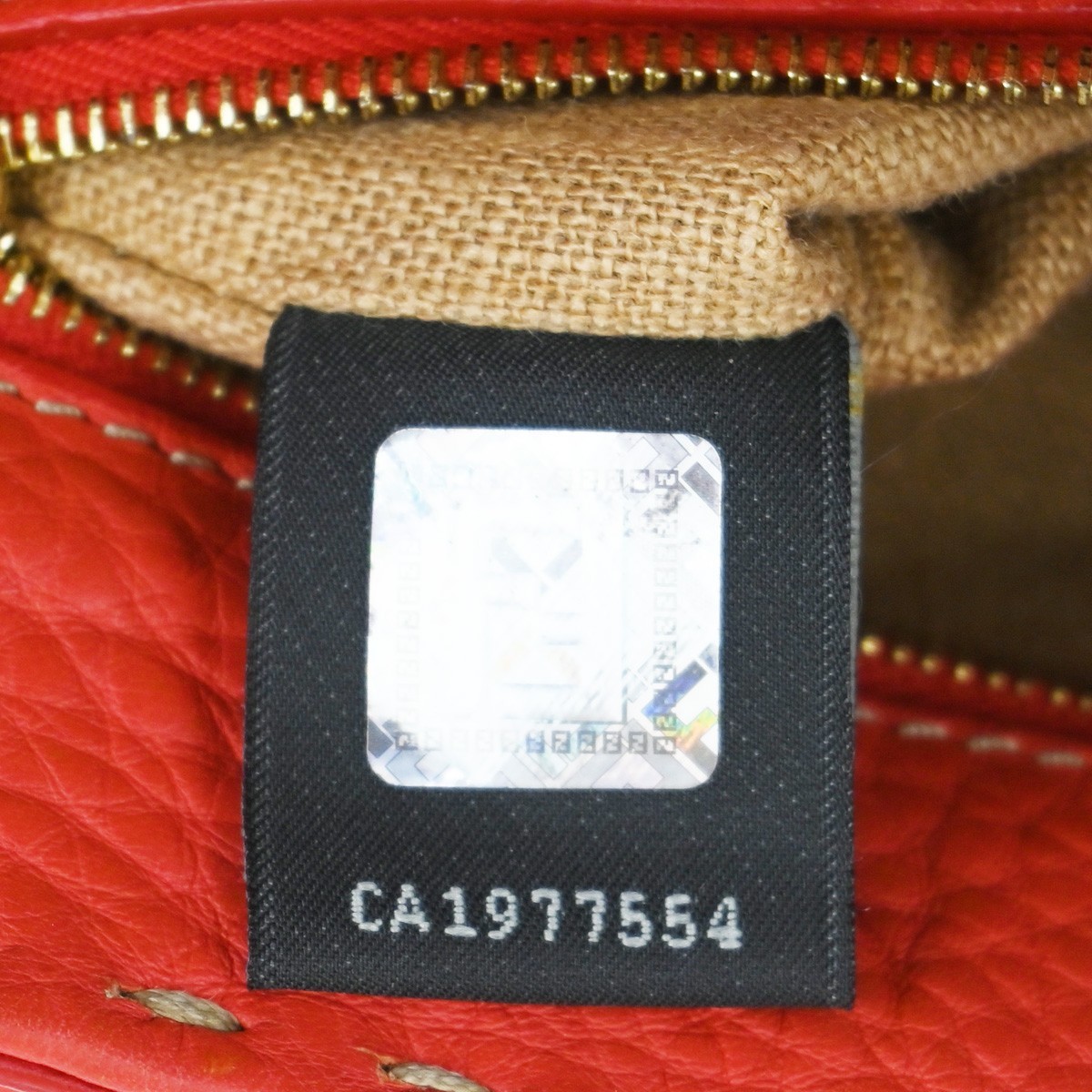 Fendi Fendi Selleria Linda Satchel Pebbled Leather Mini Rood