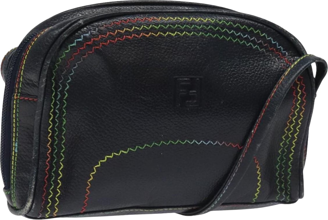 Fendi Vintage Zip Leather Navy