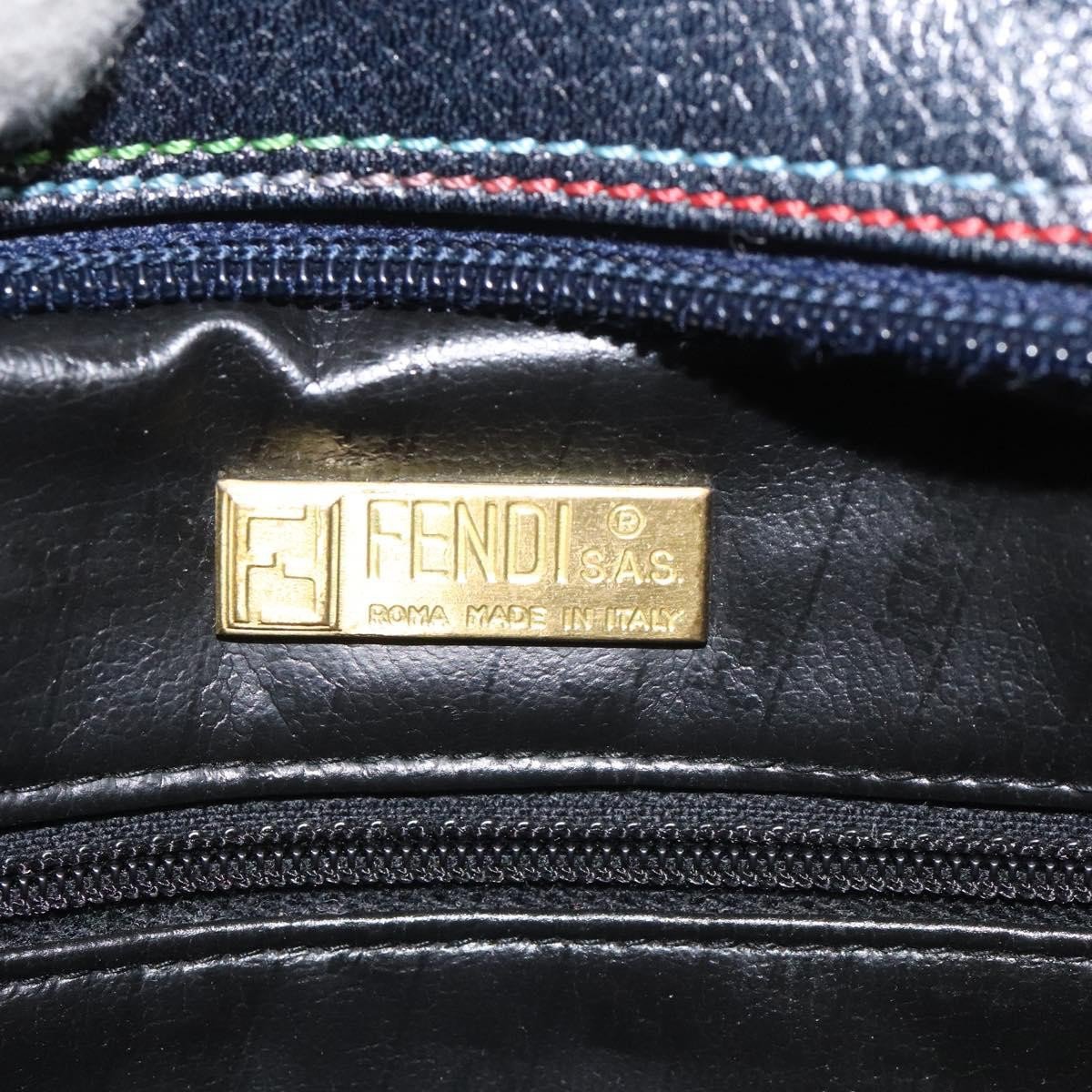 Fendi Vintage Zip Leather Navy