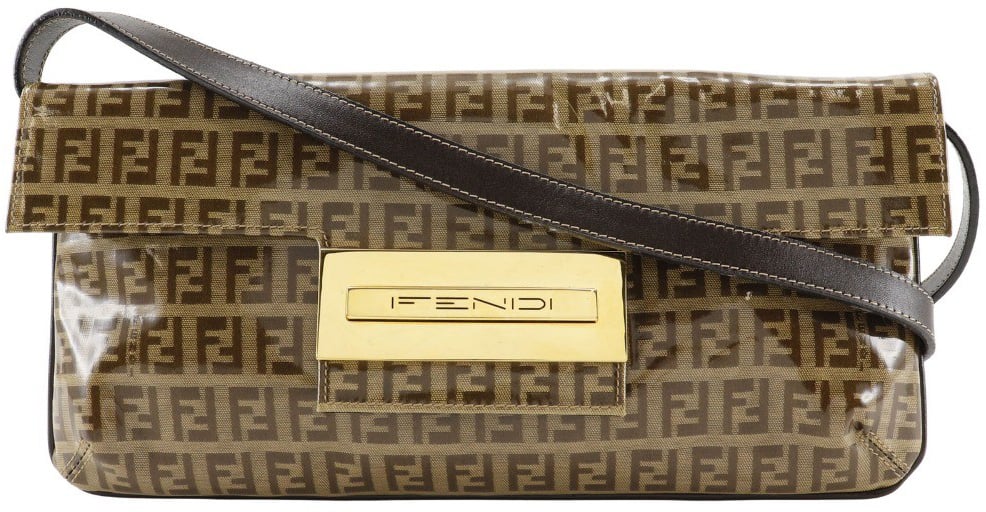 Fendi Fendi Zucchino Mamma Baguette Vinyl Bruin