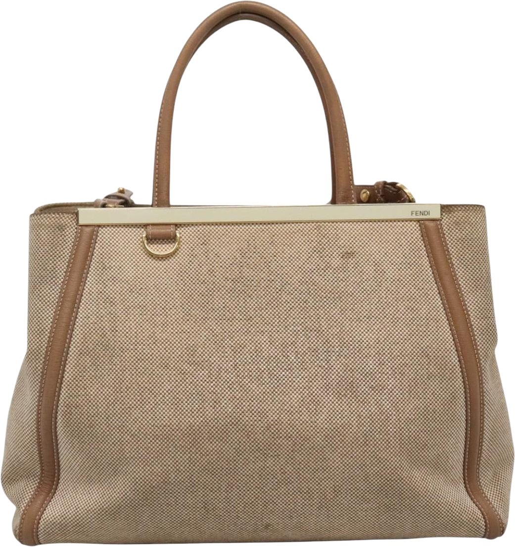 Fendi Fendi 2Jours Bag Canvas Medium Beige
