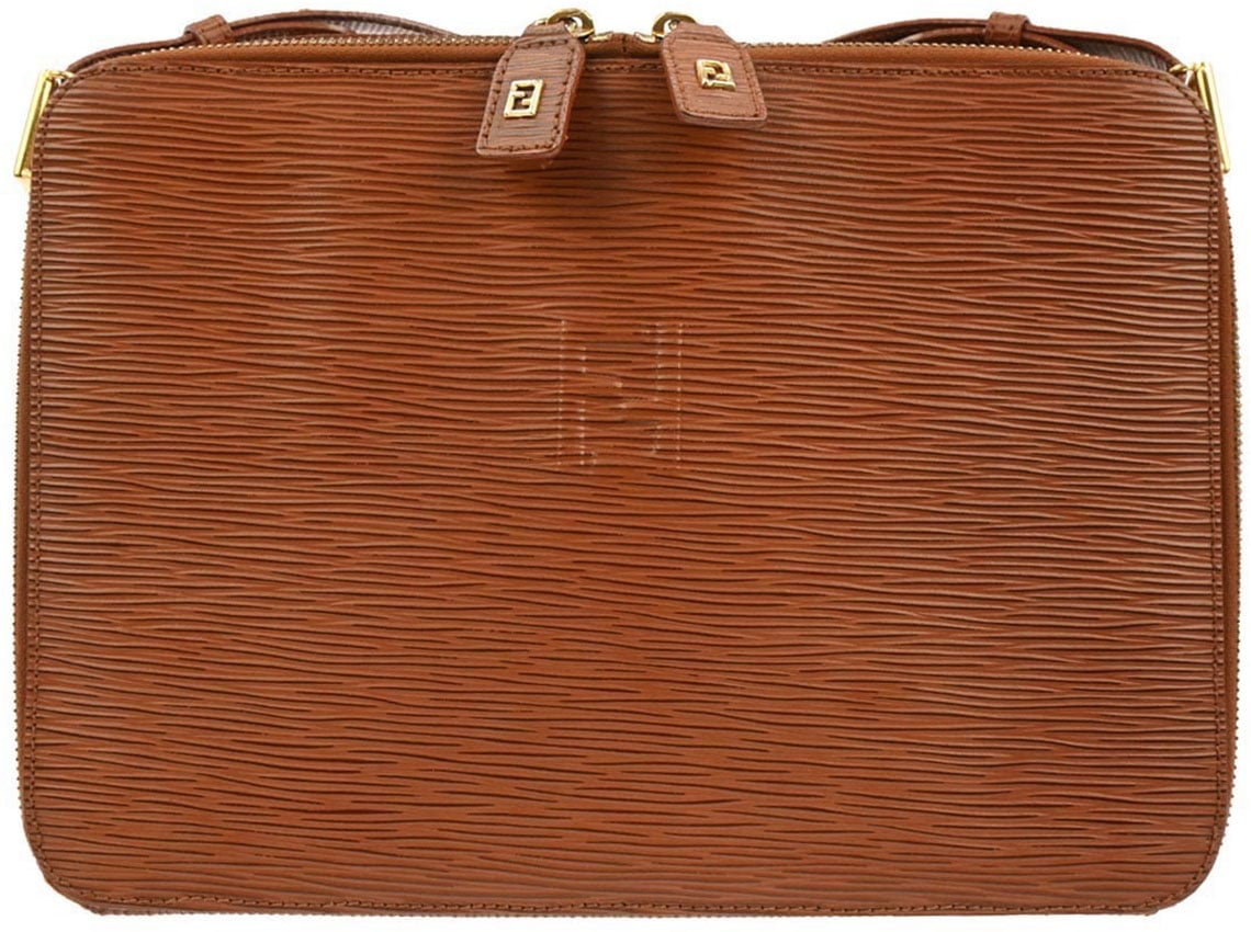 Fendi Fendi Vintage Shoulder Bag Leather Bruin