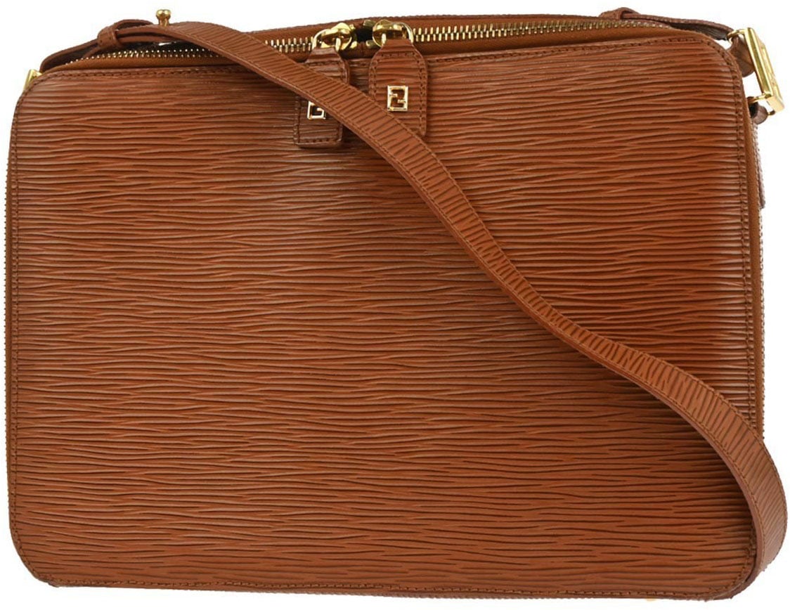 Fendi Fendi Vintage Shoulder Bag Leather Bruin