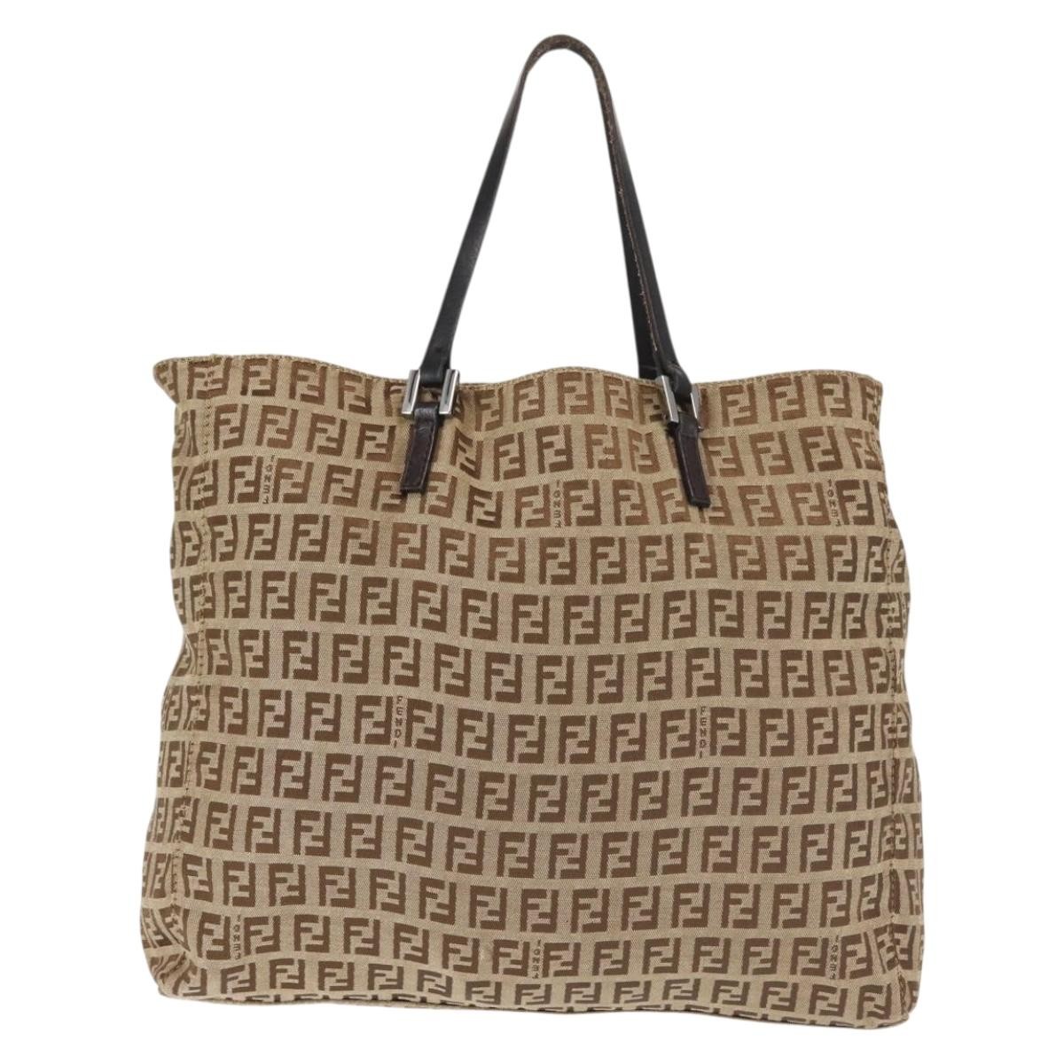 Fendi Fendi Vintage Tote Zucca Canvas Small Beige