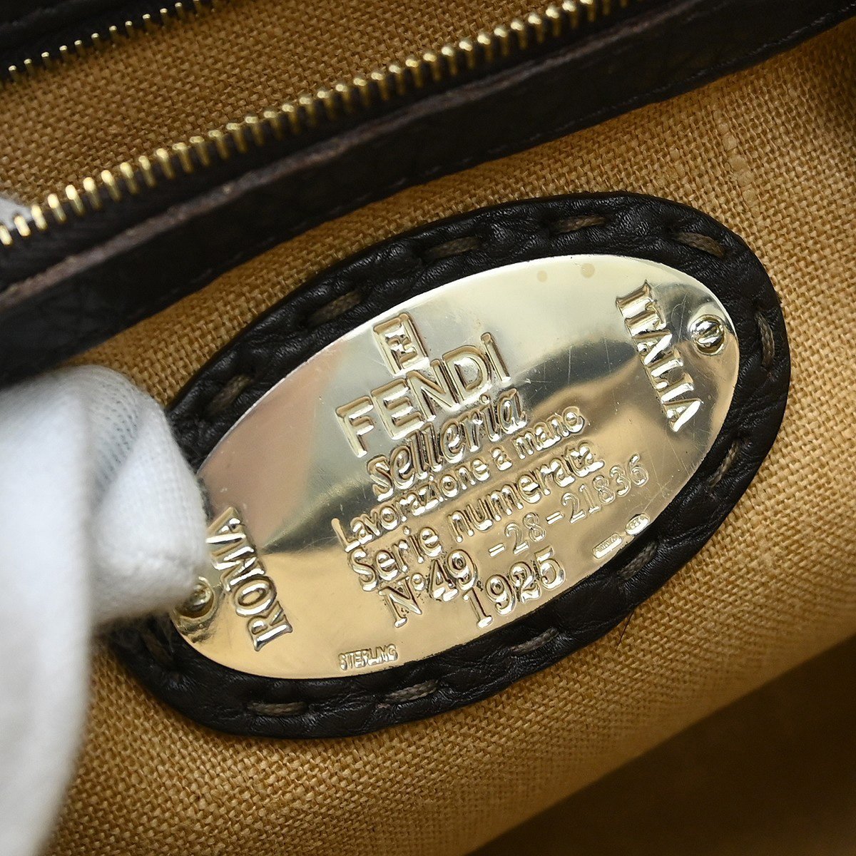 Fendi Selleria Frame Doctor Bag Leather Small Bruin