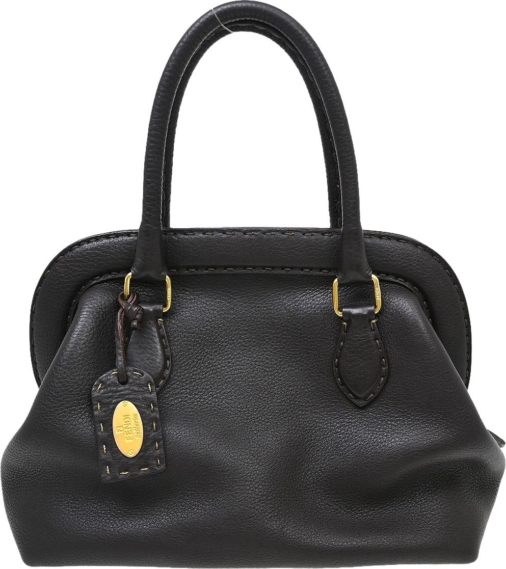 Fendi Selleria Frame Doctor Bag Leather Small Bruin