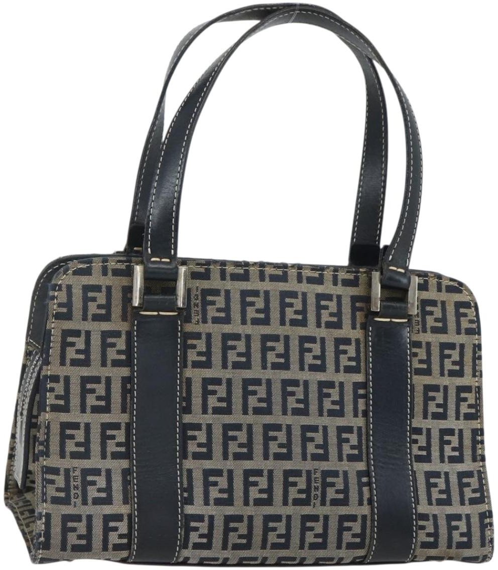 Fendi Fendi Vintage Satchel Zucchino Canvas Mini Navy