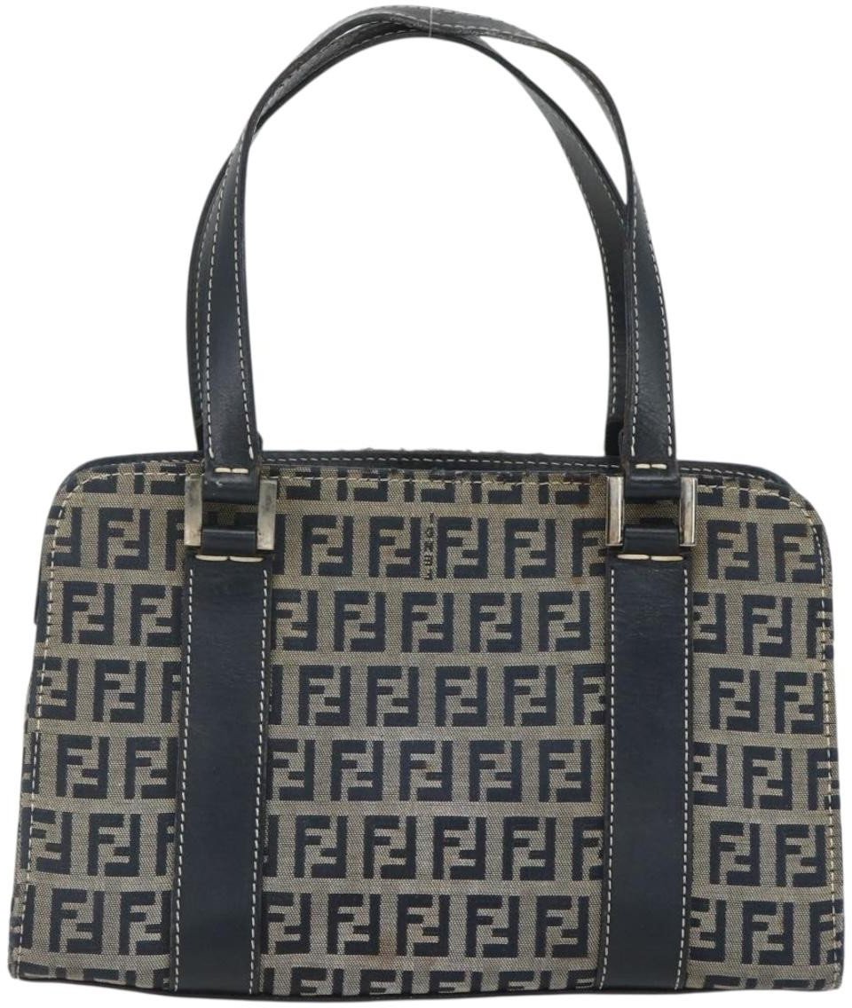 Fendi Fendi Vintage Satchel Zucchino Canvas Mini Navy