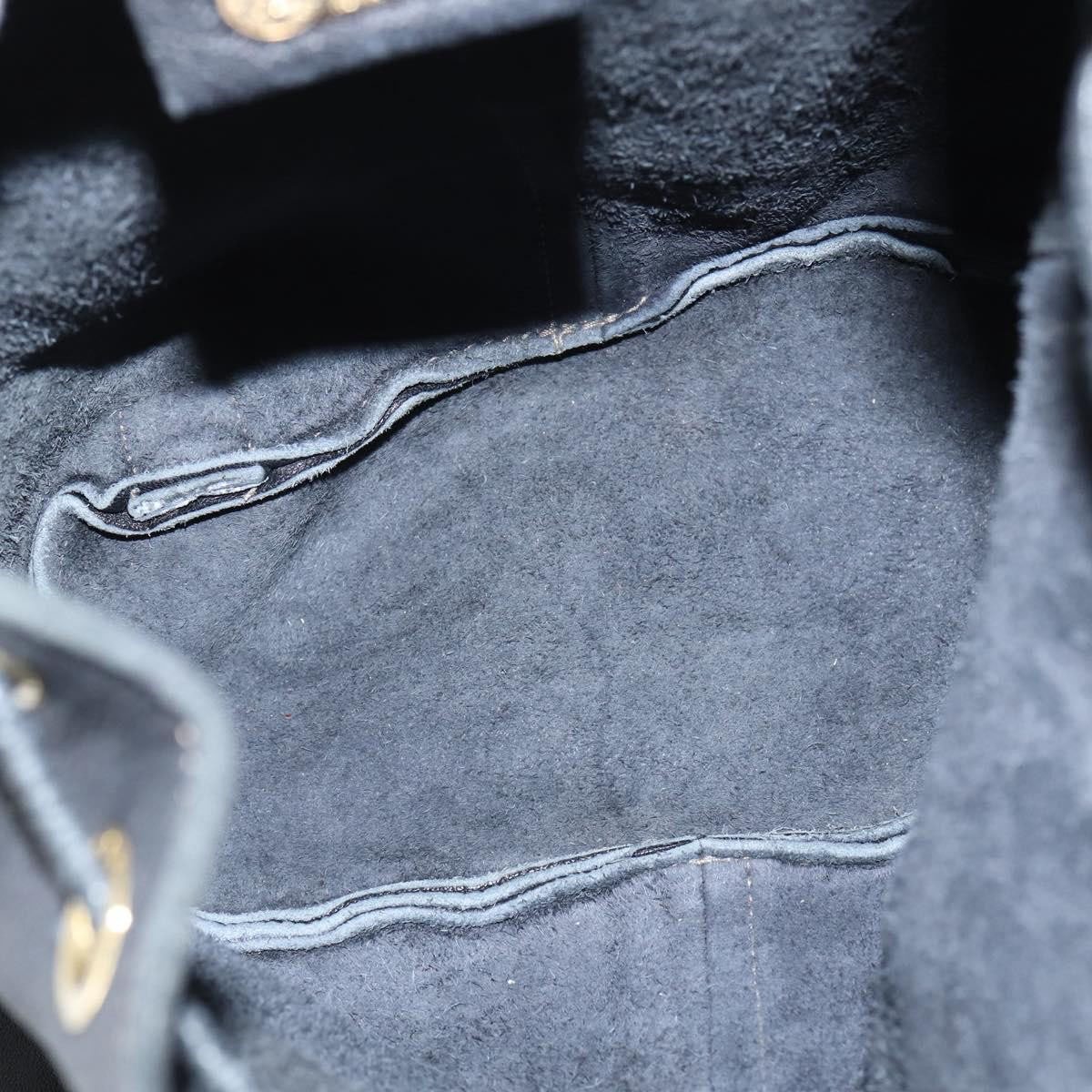 Fendi Fendi Logo Flap Drawstring Backpack Leather Zwart