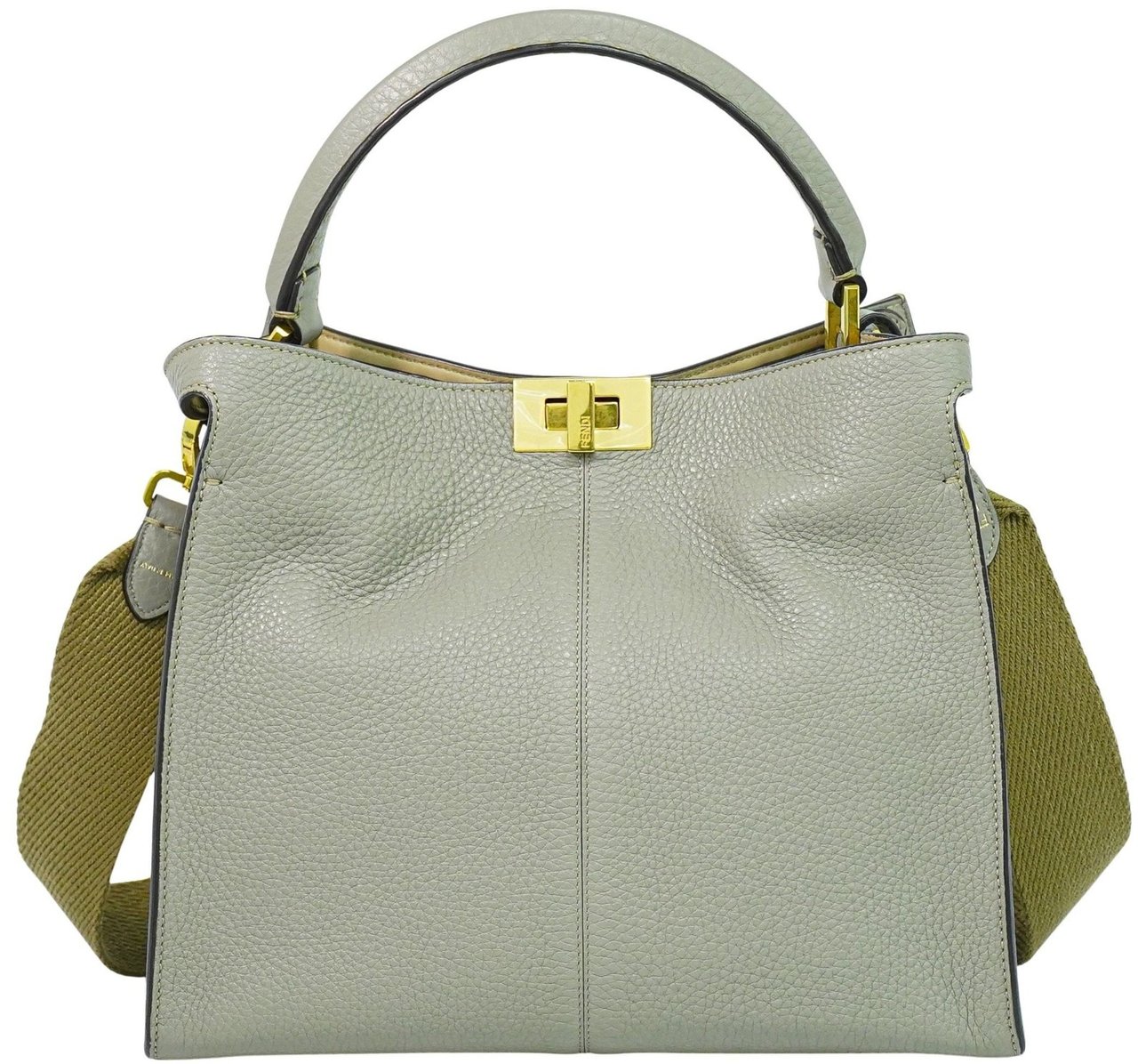 Fendi Fendi Peekaboo X-Lite Bag Leather Medium Grijs