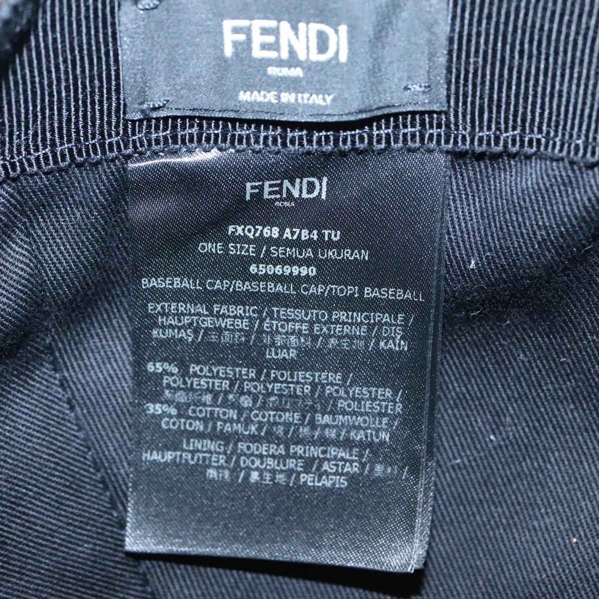 Fendi Fendi Logo Baseball Cap Zucca Canvas Zwart