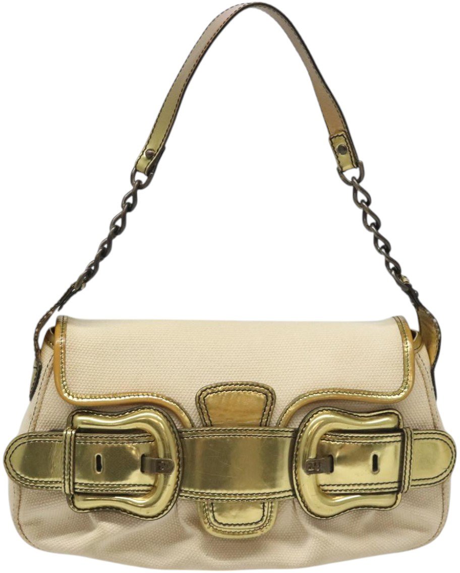 Fendi Fendi Chain Baguette Patent Beige