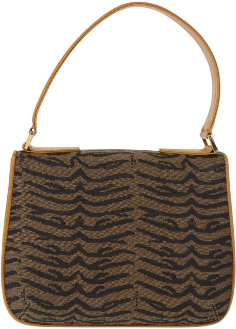 Fendi Fendi Vintage Tiger Print Shoulder Bag Canvas medium Bruin