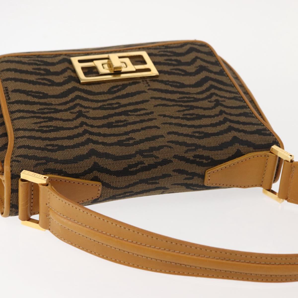Fendi Fendi Vintage Tiger Print Shoulder Bag Canvas medium Bruin