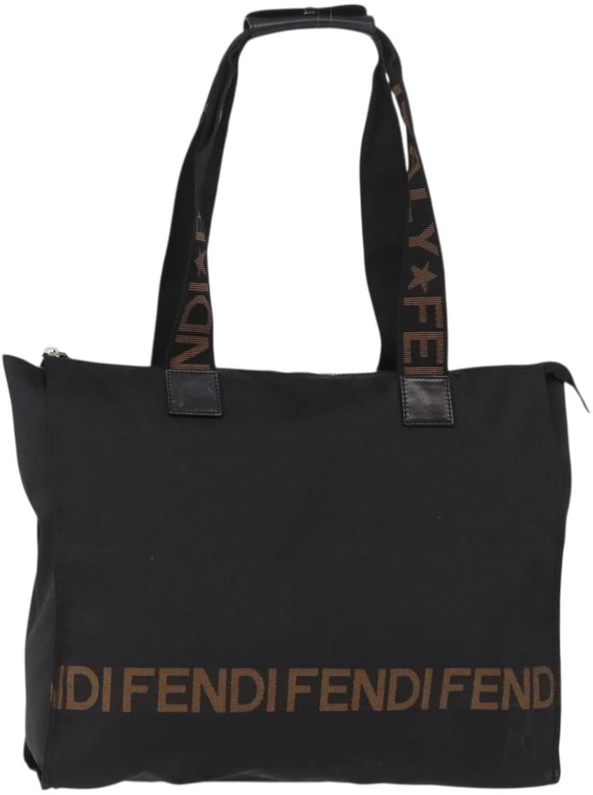 Fendi Fendi Vintage Convertible Logo Weekender Nylon Large Zwart