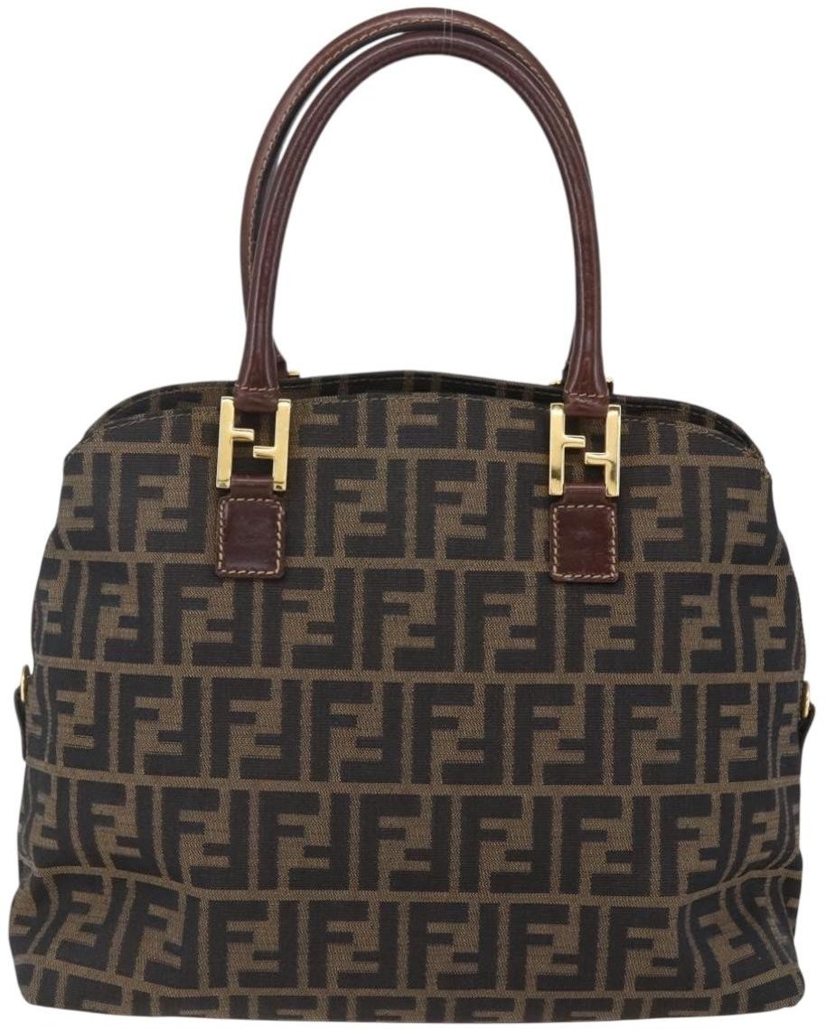 Fendi Fendi Vintage Convertible Satchel Zucca Canvas Medium Bruin