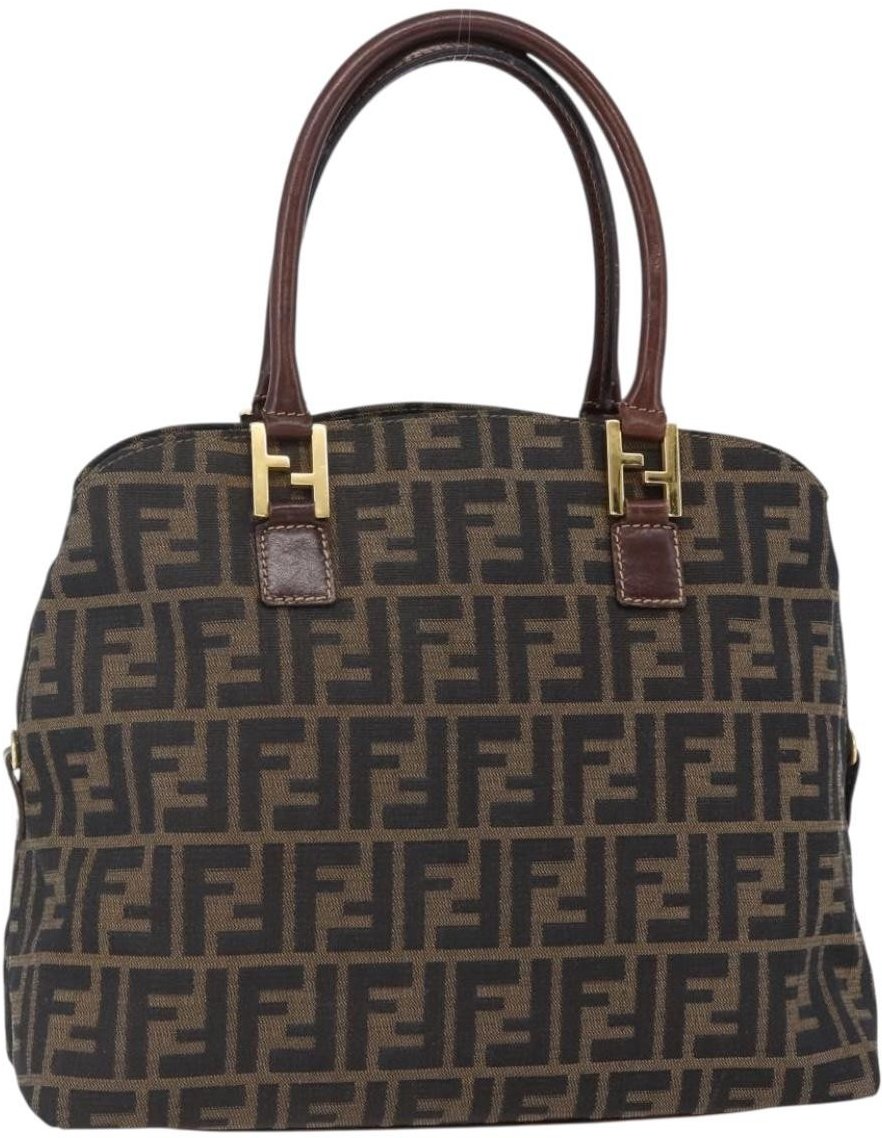 Fendi Fendi Vintage Convertible Satchel Zucca Canvas Medium Bruin