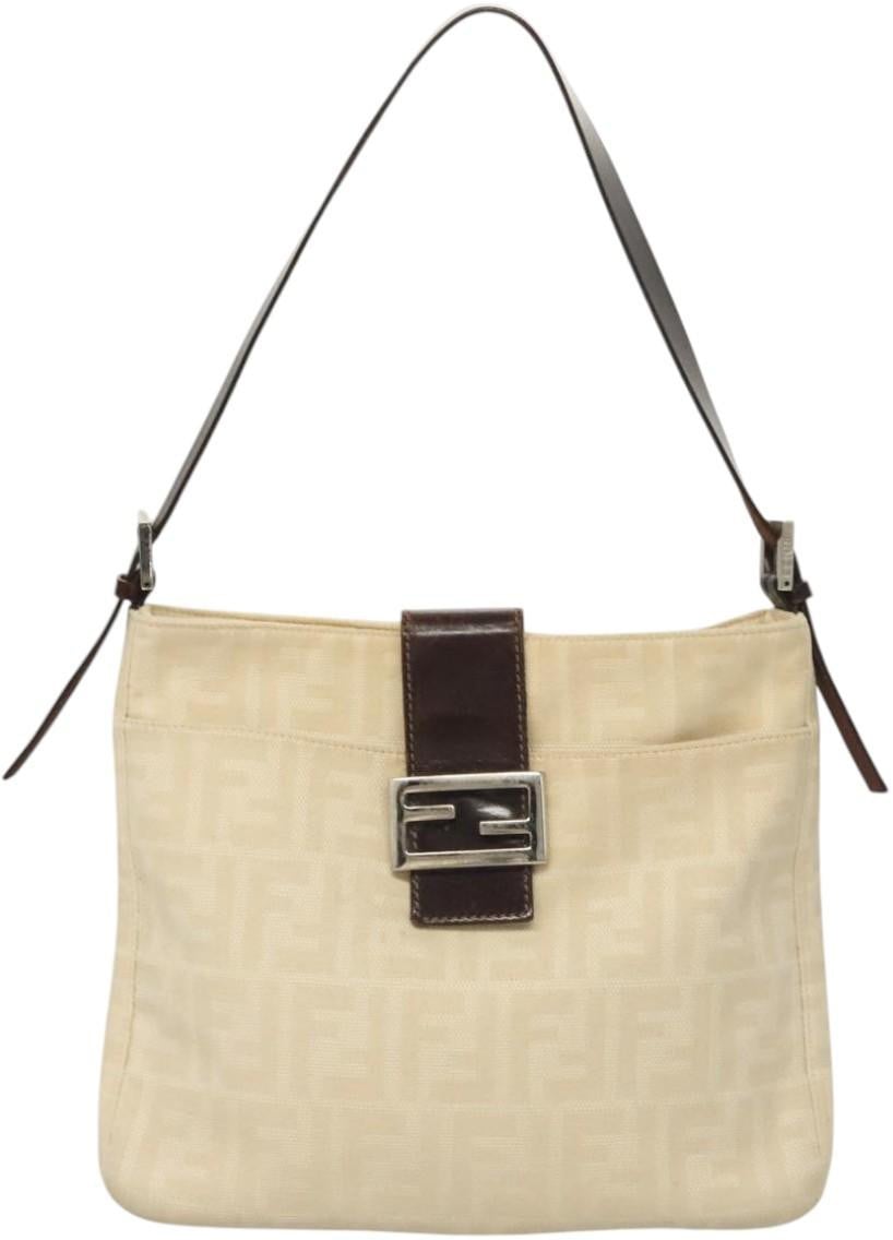 Fendi Fendi Mamma Baguette Shoulder Bag Canvas medium Beige