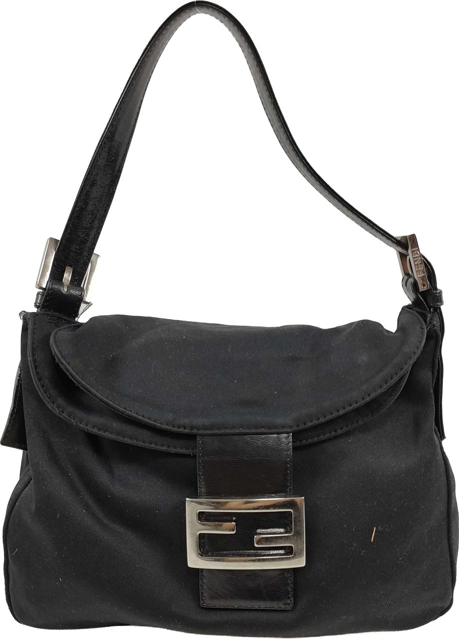 Fendi Mamma Baguette Canvas medium Zwart