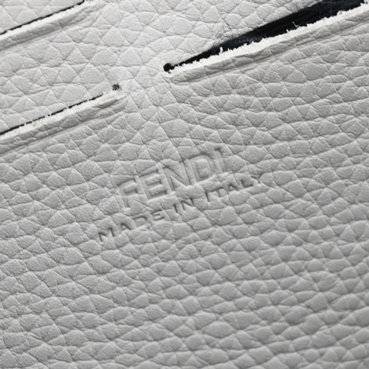 Fendi Fendi Baguette Soft Trunk Bag Zucca Leather Grijs