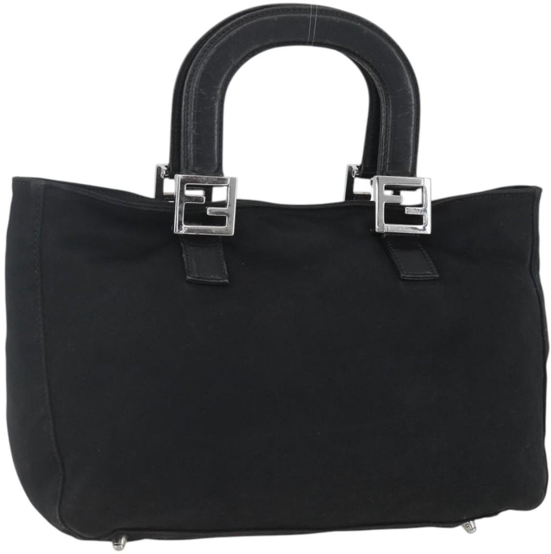 Fendi Fendi Vintage FF Handle Tote Nylon Zwart