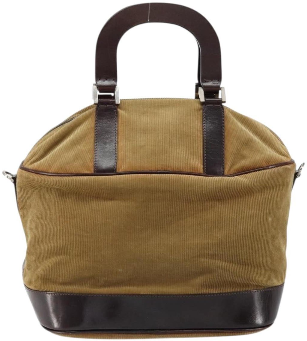 Fendi Fendi Vintage Top Handle Bag Velvet Beige