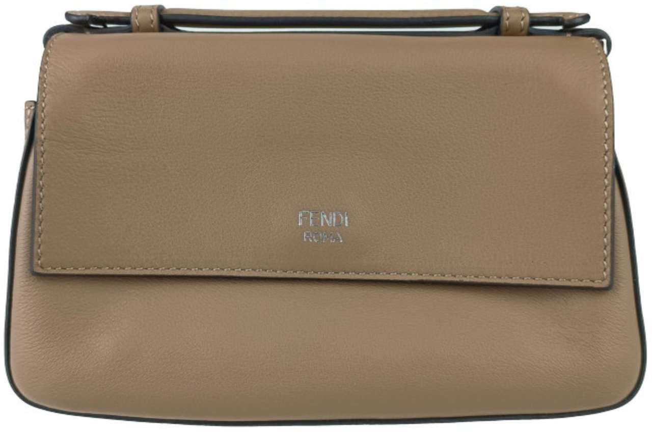 Fendi Fendi Chain Baguette Charm Bag Leather Nano Beige