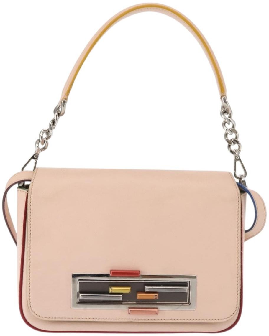 Fendi Fendi 3Baguette Convertible Crossbody Calfskin Small Roze