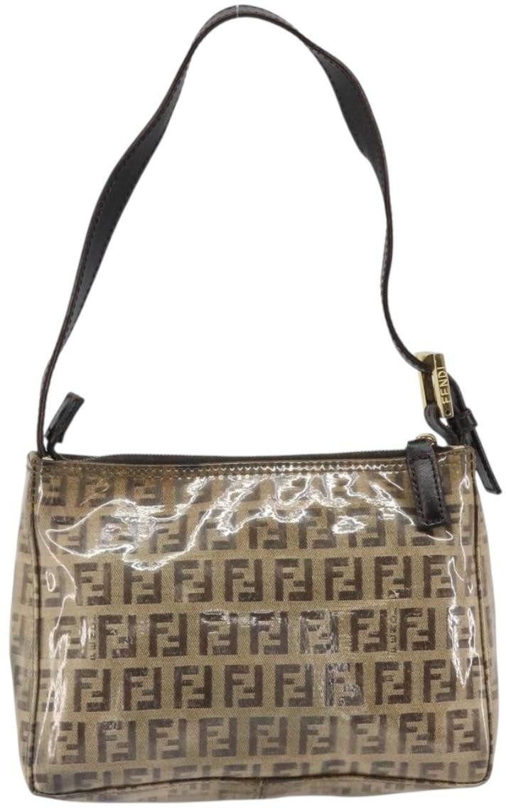 Fendi Fendi Vintage Shoulder Bag Zucca Canvas Small Beige